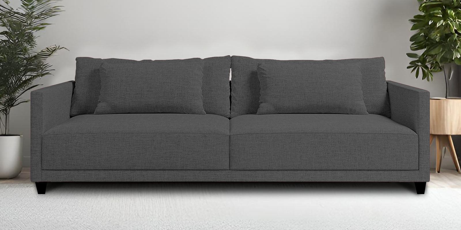 Kera Fabric 3 Seater Sofa in Charcoal Grey Colour