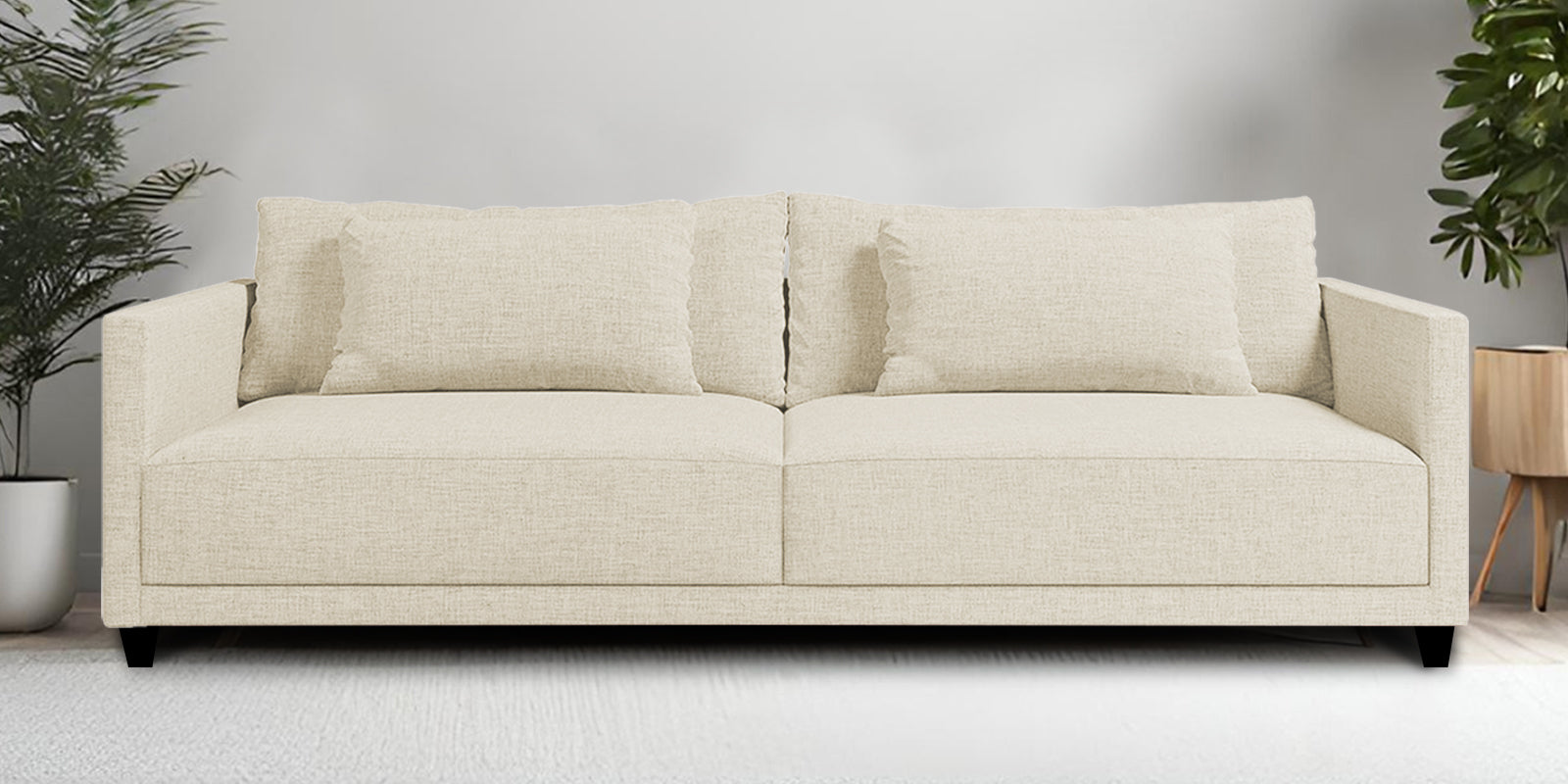 Kera Fabric 3 Seater Sofa in Ivory Cream Colour