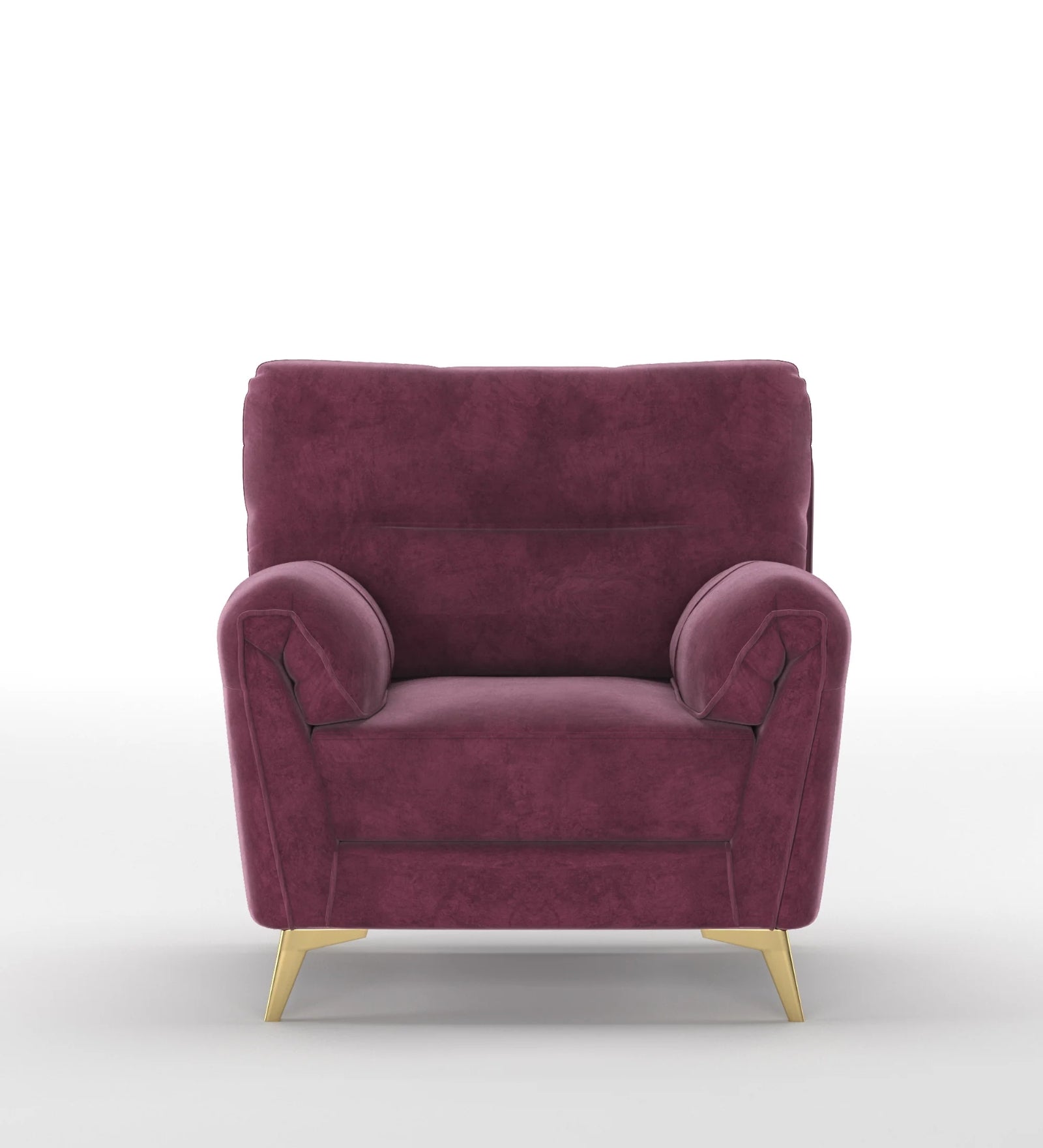 Bilance Velvet 1 Seater Sofa In Maroon Colour