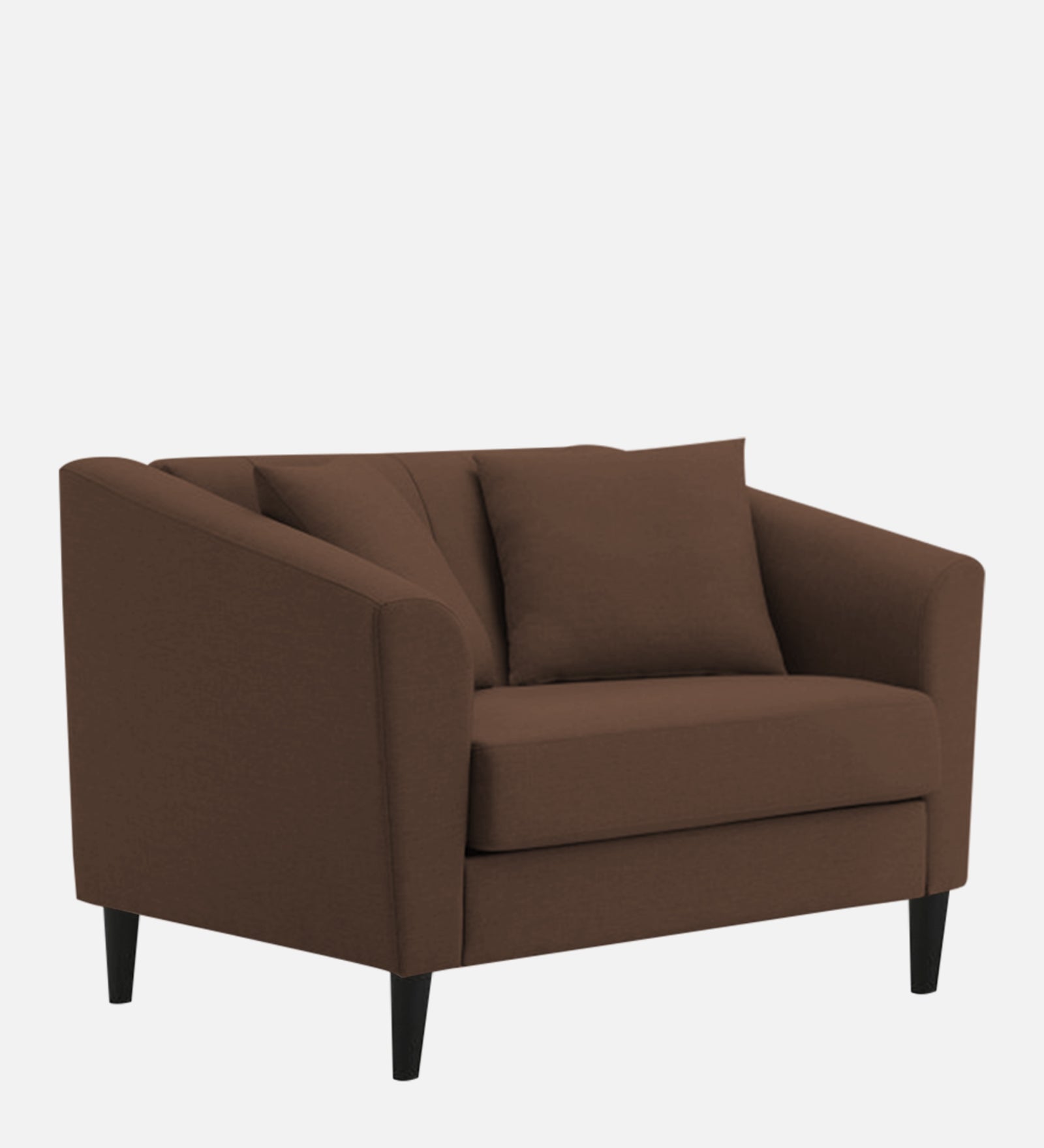 Polon Fabric 1 Seater Sofa In Ash Brown Colour