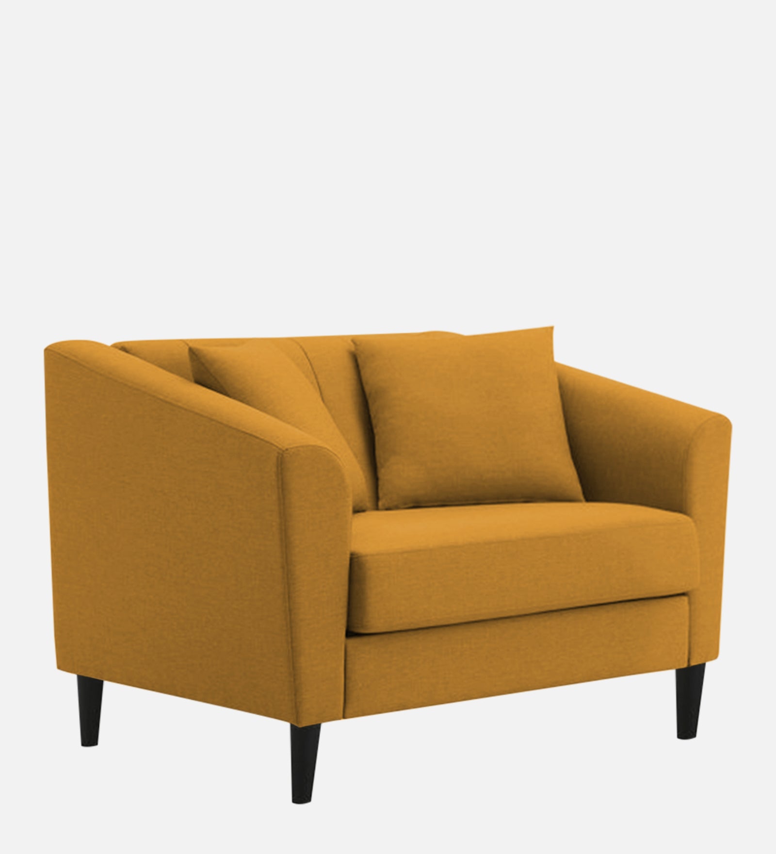 Polon Fabric 1 Seater Sofa In Corn Yellow Colour