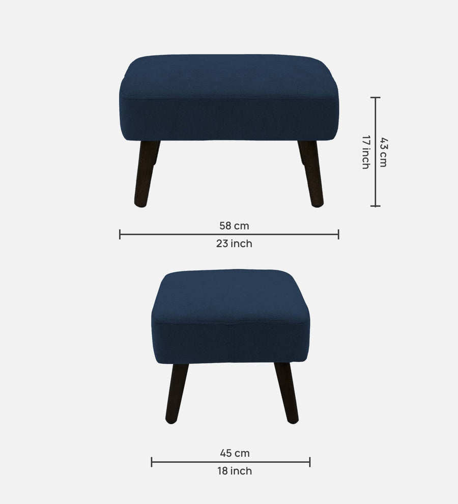 Luke Fabric Foot Stool In Denim Blue Colour - Febonic Living