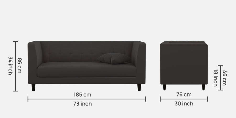 Braulia Velvet 3 Seater Sofa In Davy Grey Colour - Febonic Living