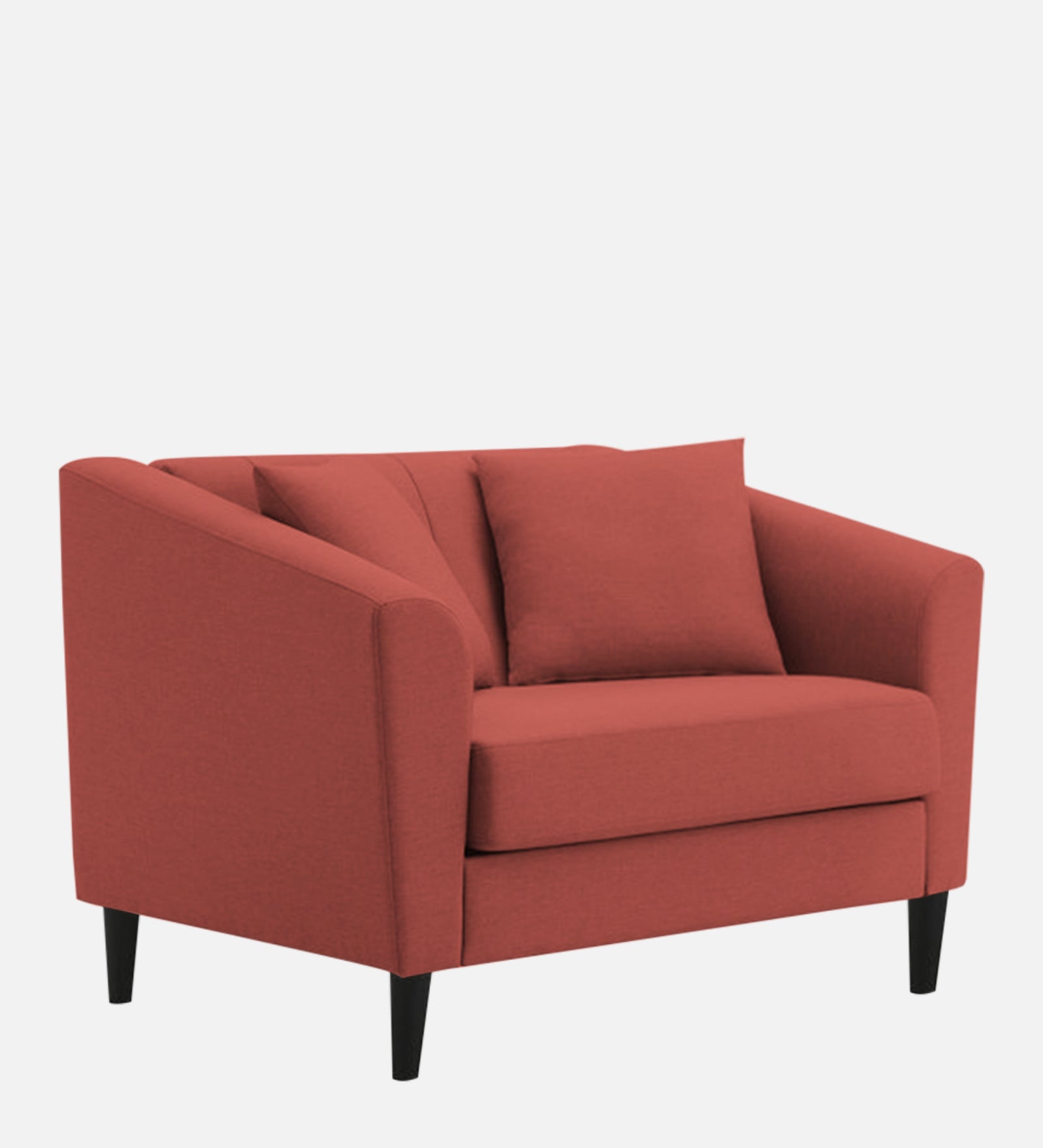 Polon Fabric 1 Seater Sofa In Salmon Pink Colour