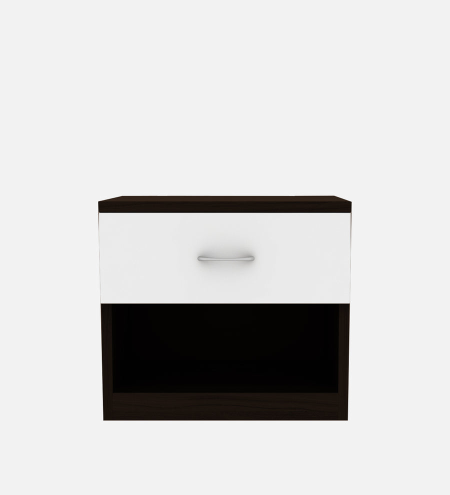Rona Bedside Table With Drawer In Wenge And Frosty White Finish - Febonic Living