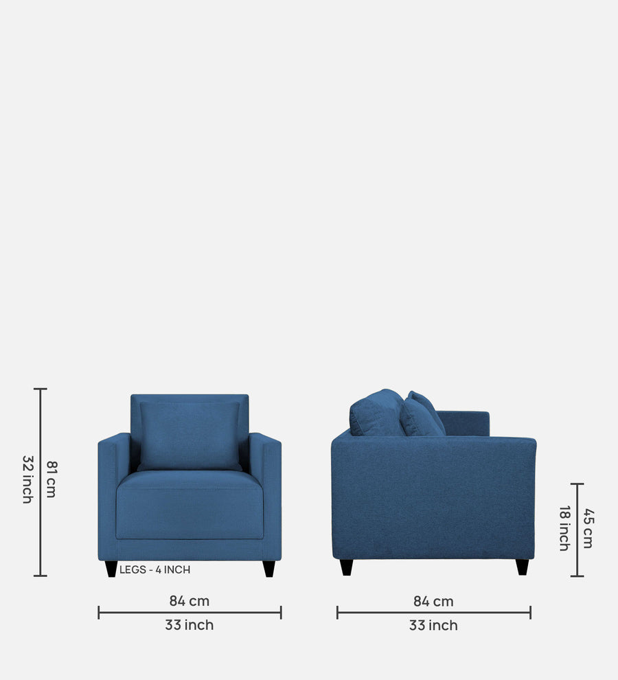 Kera Fabric 1 Seater Sofa In Light Blue Colour - Febonic Living