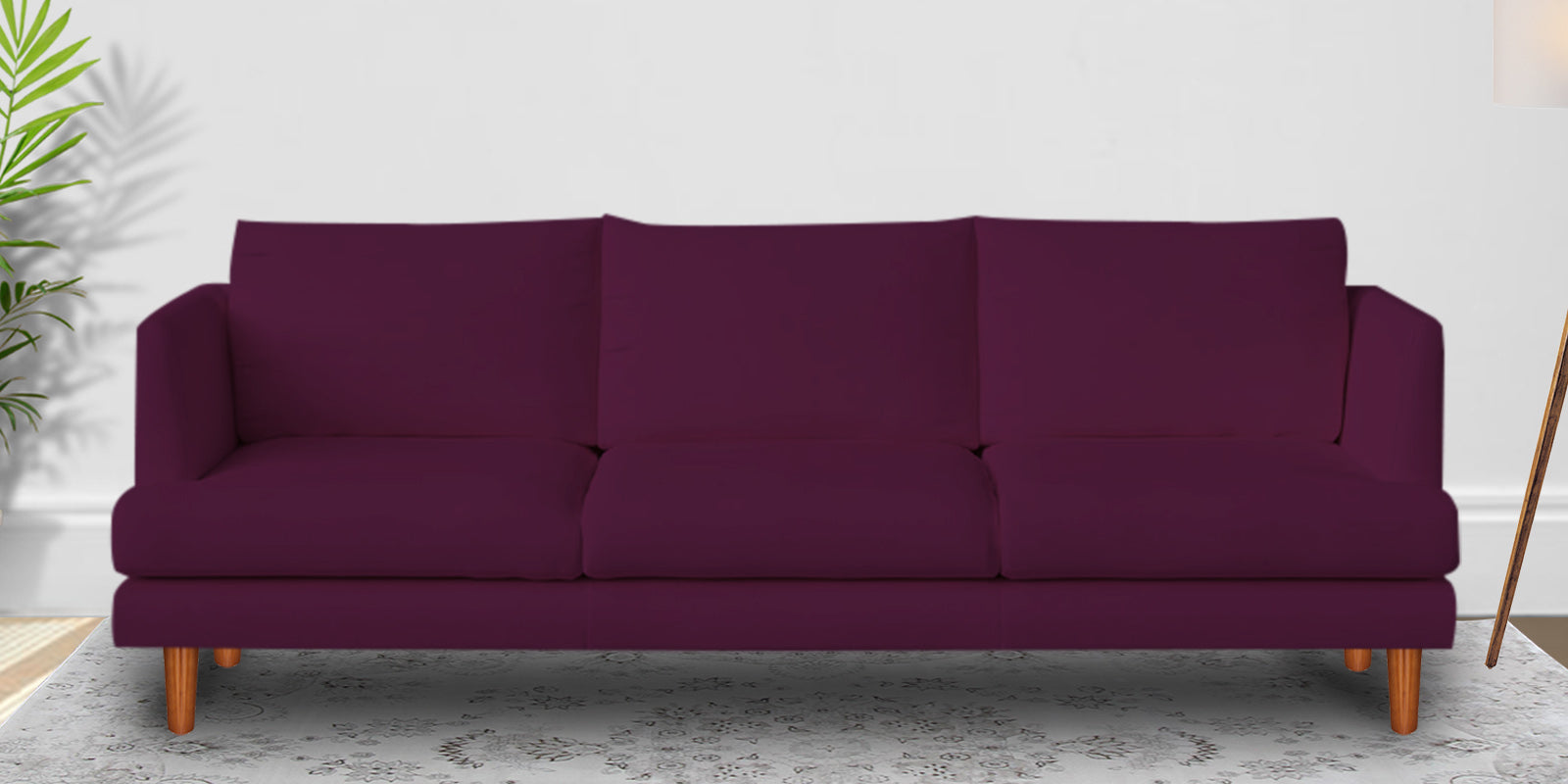 Sokun Fabric 3 Seater Sofa in Greek Purple Colour