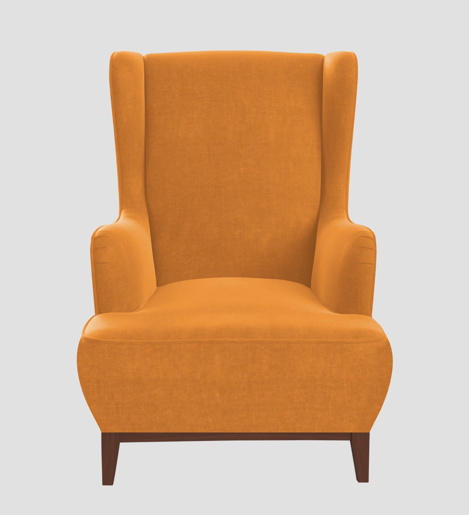 Suri Velvet 1 Seater Wing Chair in Tangerine orange Colour