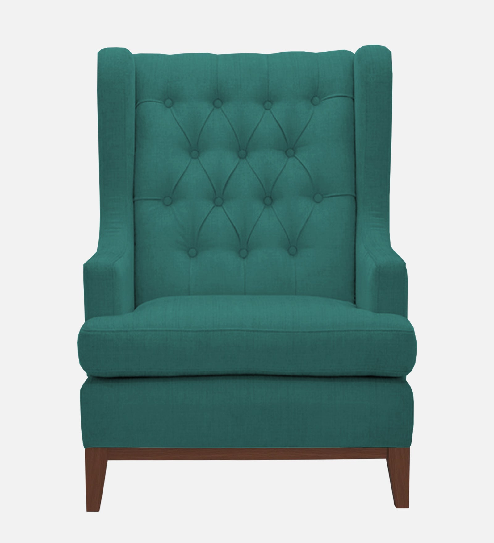 Panas Fabric 1 Seater Wing Chair in Sea Green Colour