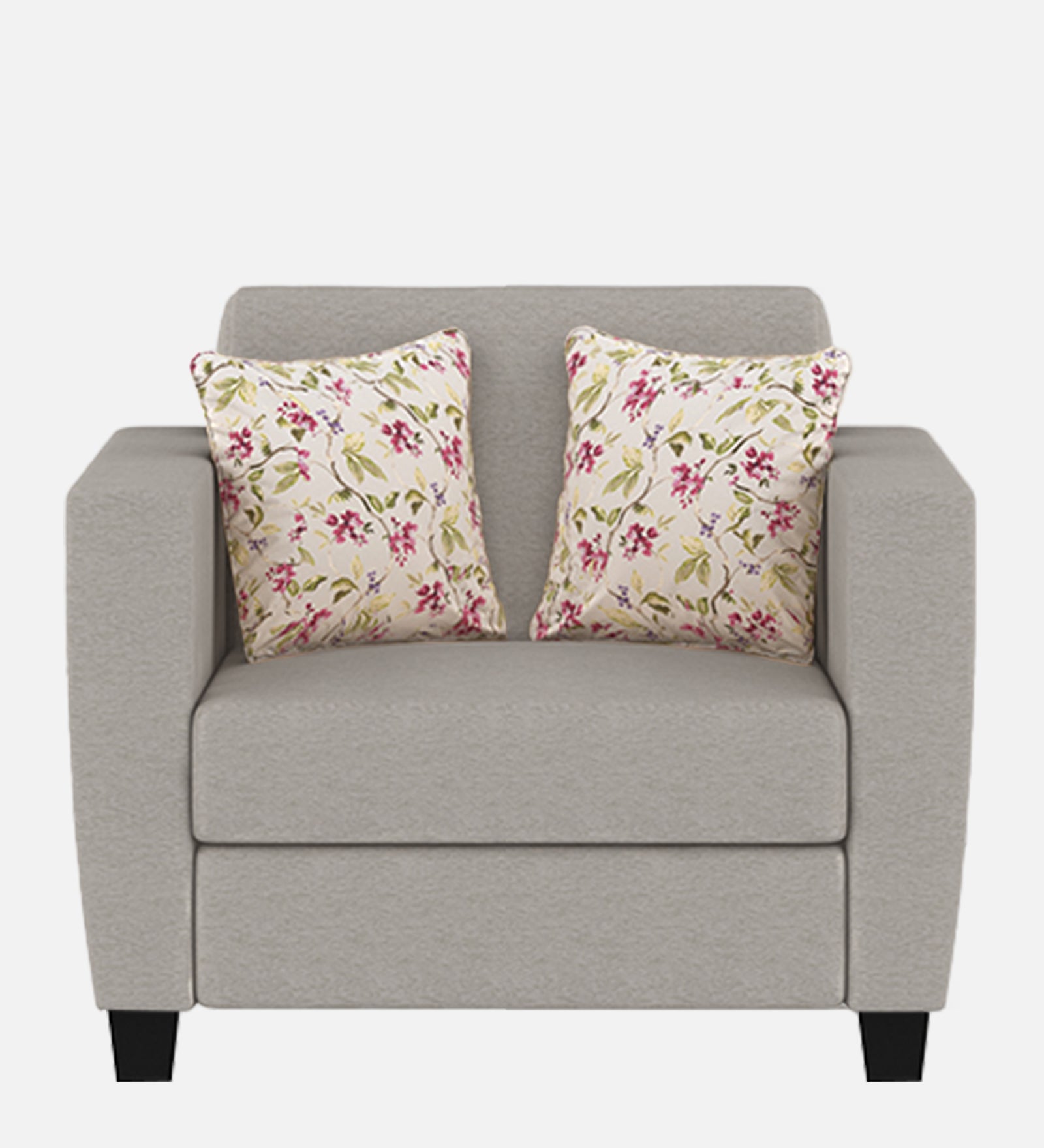 Gozi Fabric 1 Seater Sofa In Lit Grey Colour