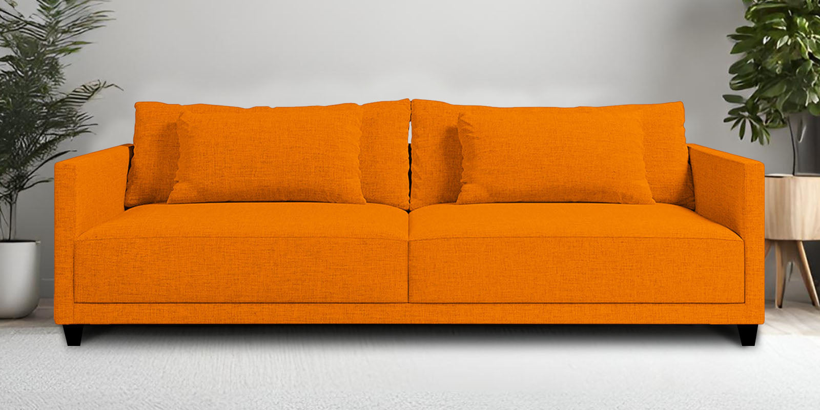 Kera Fabric 3 Seater Sofa in Vivid Orange Colour