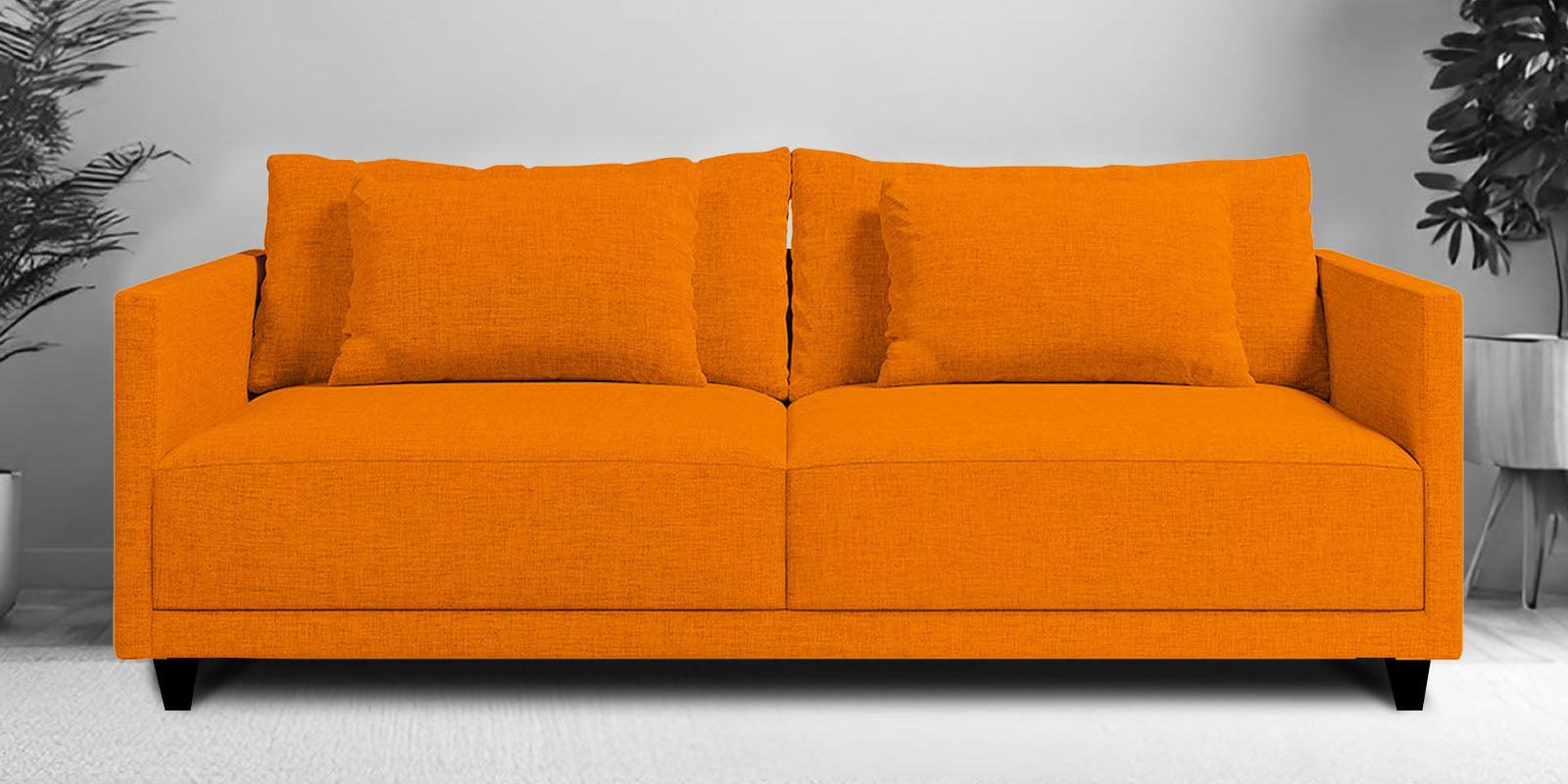 Kera Fabric 2 Seater Sofa in Vivid Orange Colour