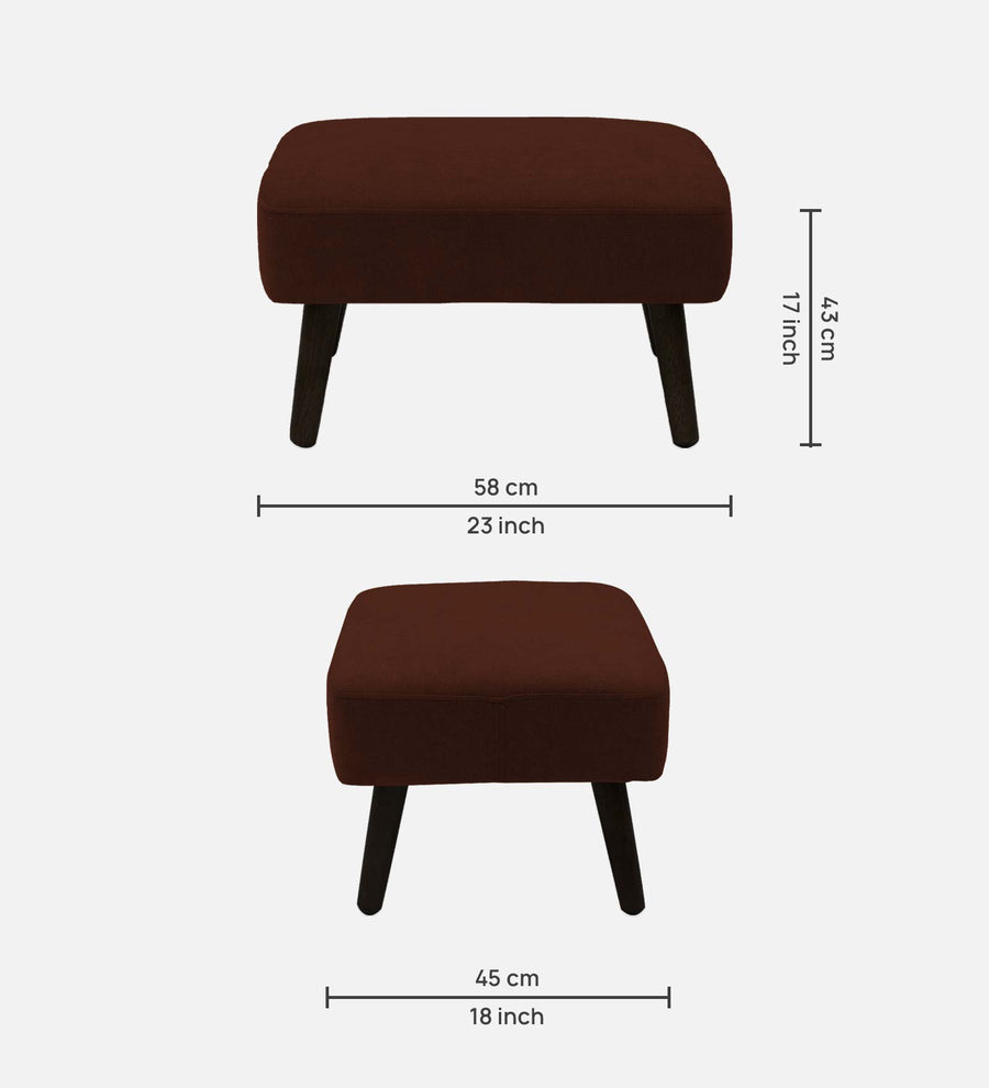 Luke Fabric Foot Stool In Coffee Brown Colour - Febonic Living