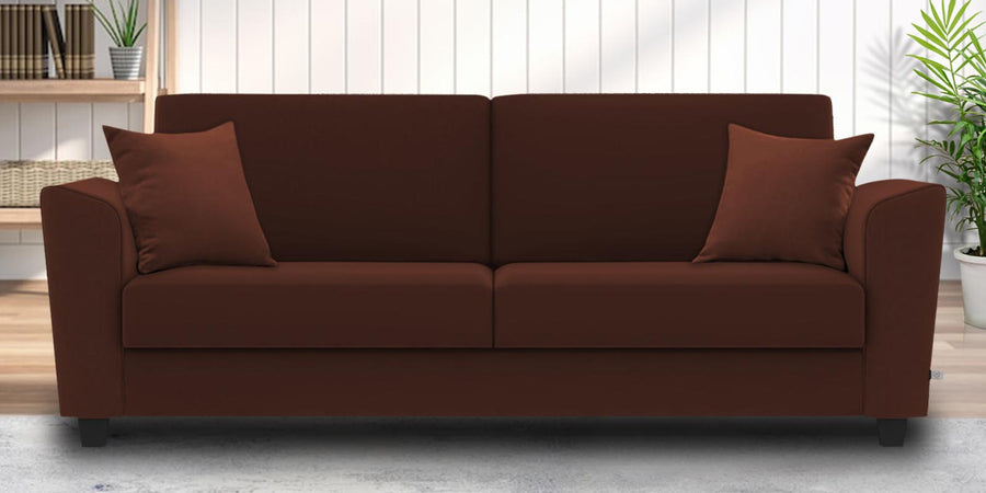 Daku Fabric 3 Seater Sofa In Coffee Brown Colour - Febonic Living