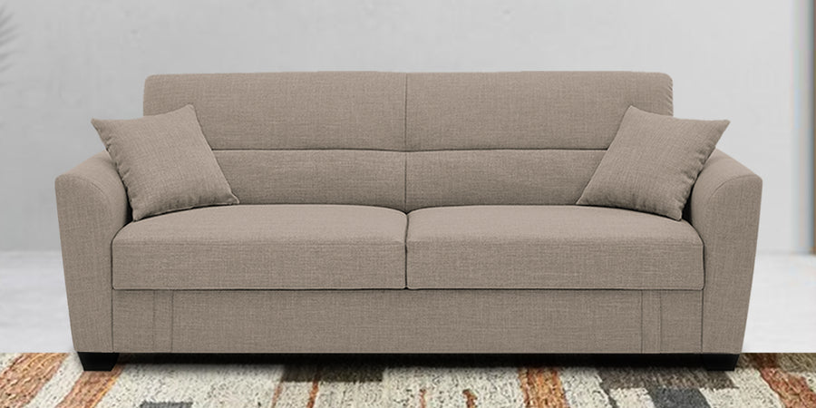 Bony Fabric 3 Seater Convertible Sofa Cum Bed In Khaki Beige Colour - Febonic Living