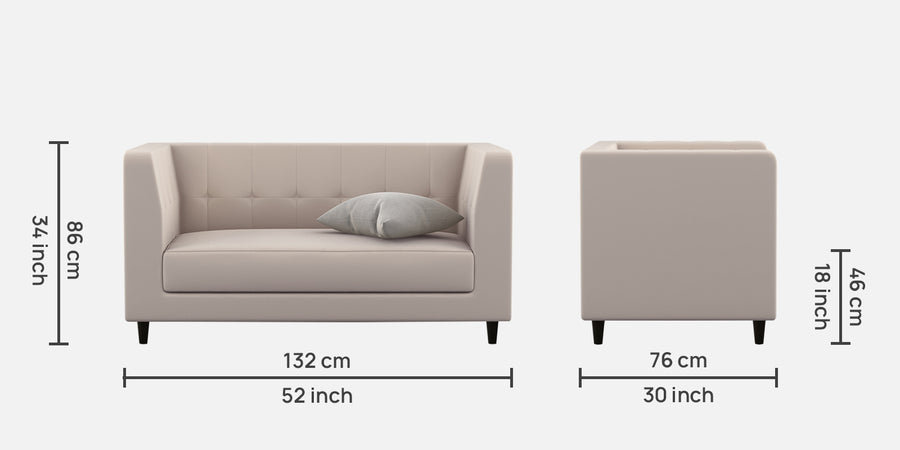 Braulia Velvet 2 Seater Sofa In Camel Beige Colour - Febonic Living