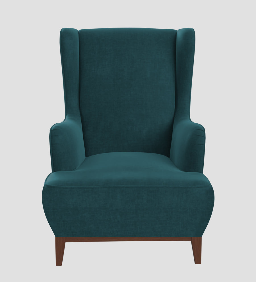 Suri Velvet Wing Chair In Arabian Green Colour - Febonic Living