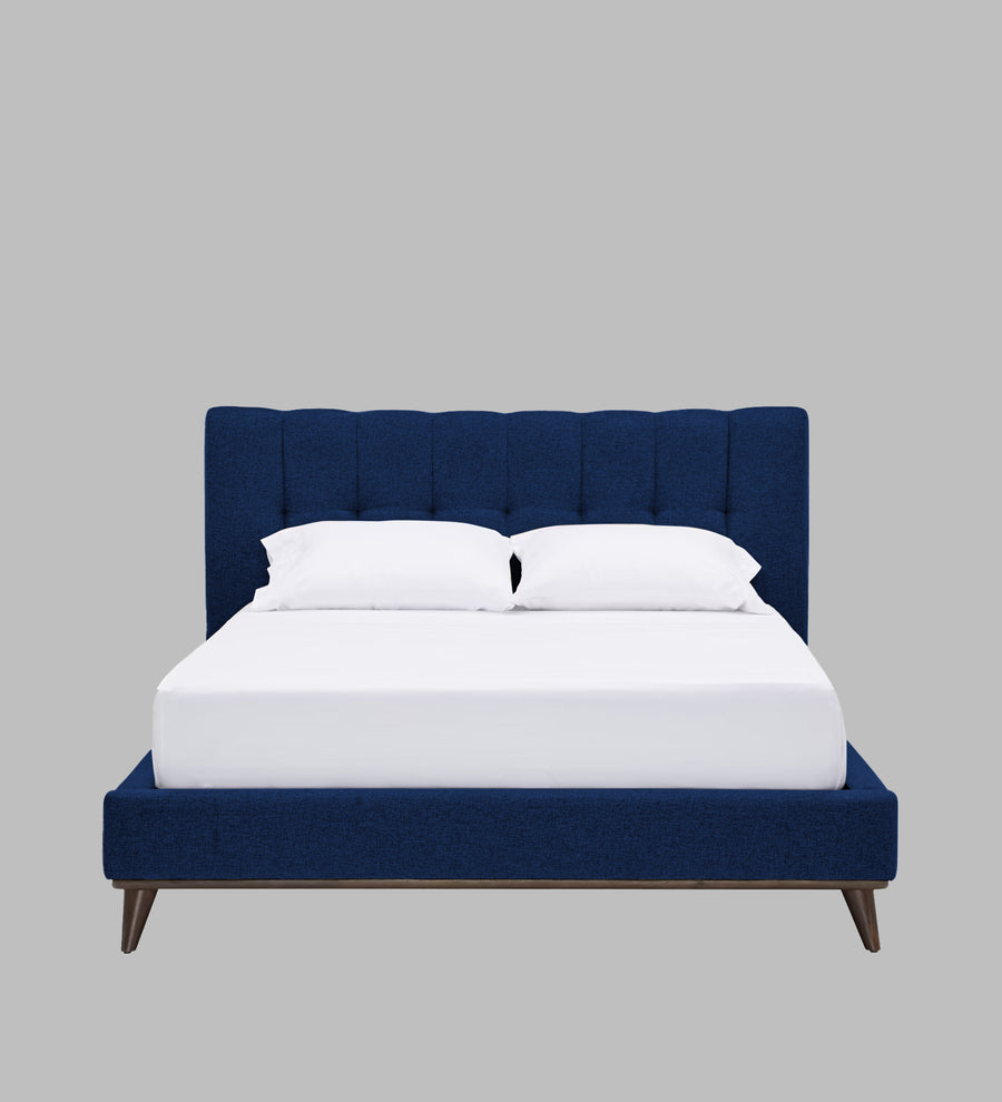 Jasmin Fabric Upholstered Queen Bed In Royal Blue Colour - Febonic Living