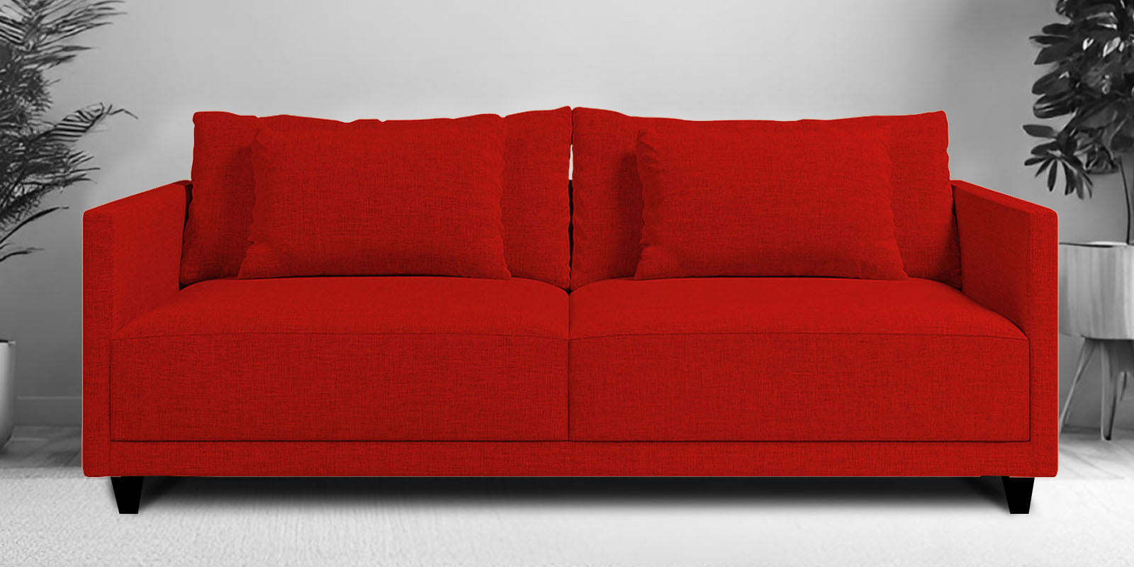 Kera Fabric 2 Seater Sofa in Ruby Red Colour