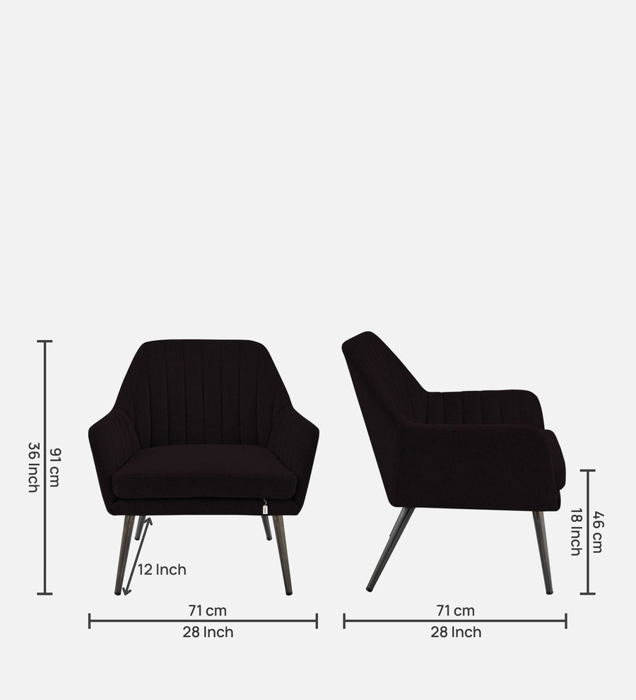 Bella Fabric Arm Chair In Cara Brown Colour - Febonic Living