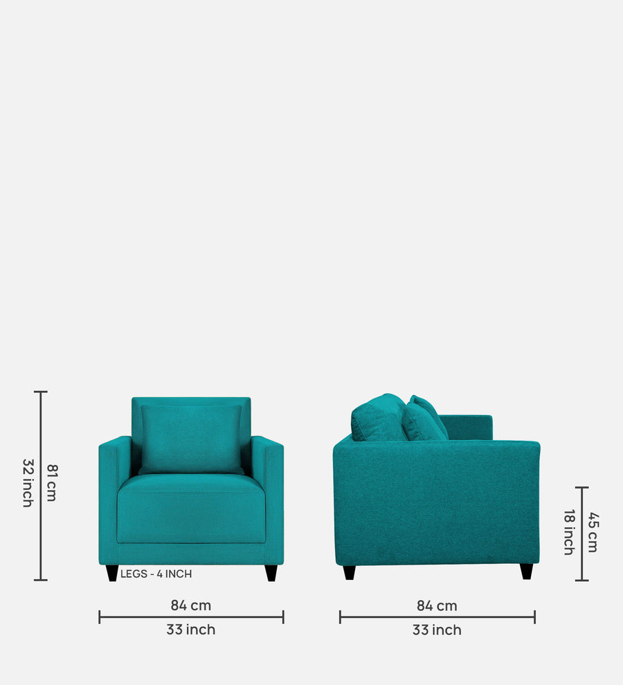 Kera Fabric 1 Seater Sofa In Sea Green Colour - Febonic Living