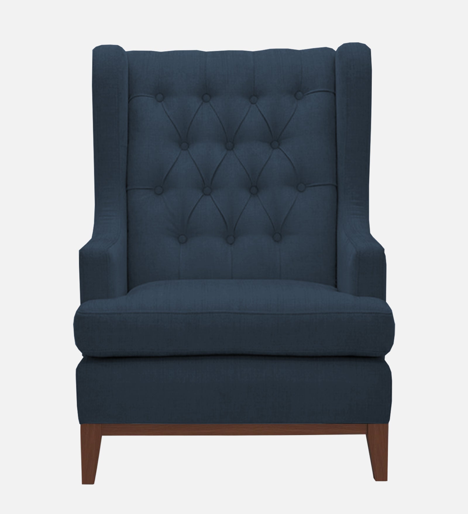 Panas Fabric 1 Seater Wing Chair in Light Blue Colour