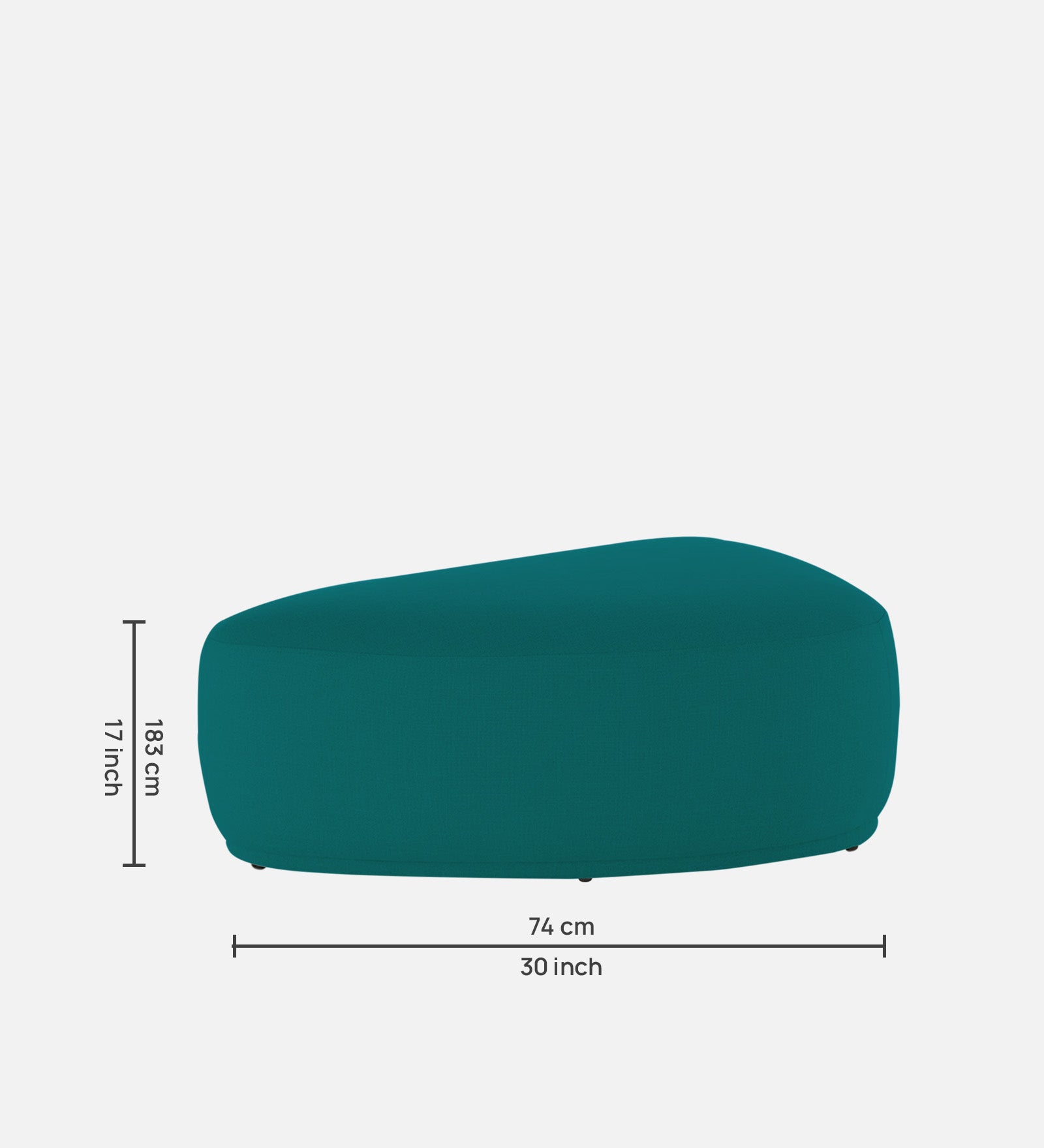 Nona Fabric Pouffe In Sea Green Colour