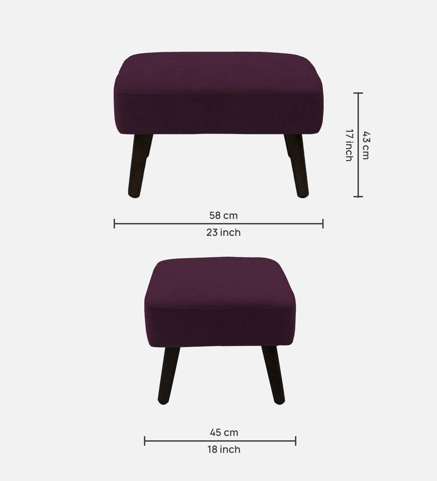 Luke Fabric Foot Stool In Greek Purple Colour - Febonic Living