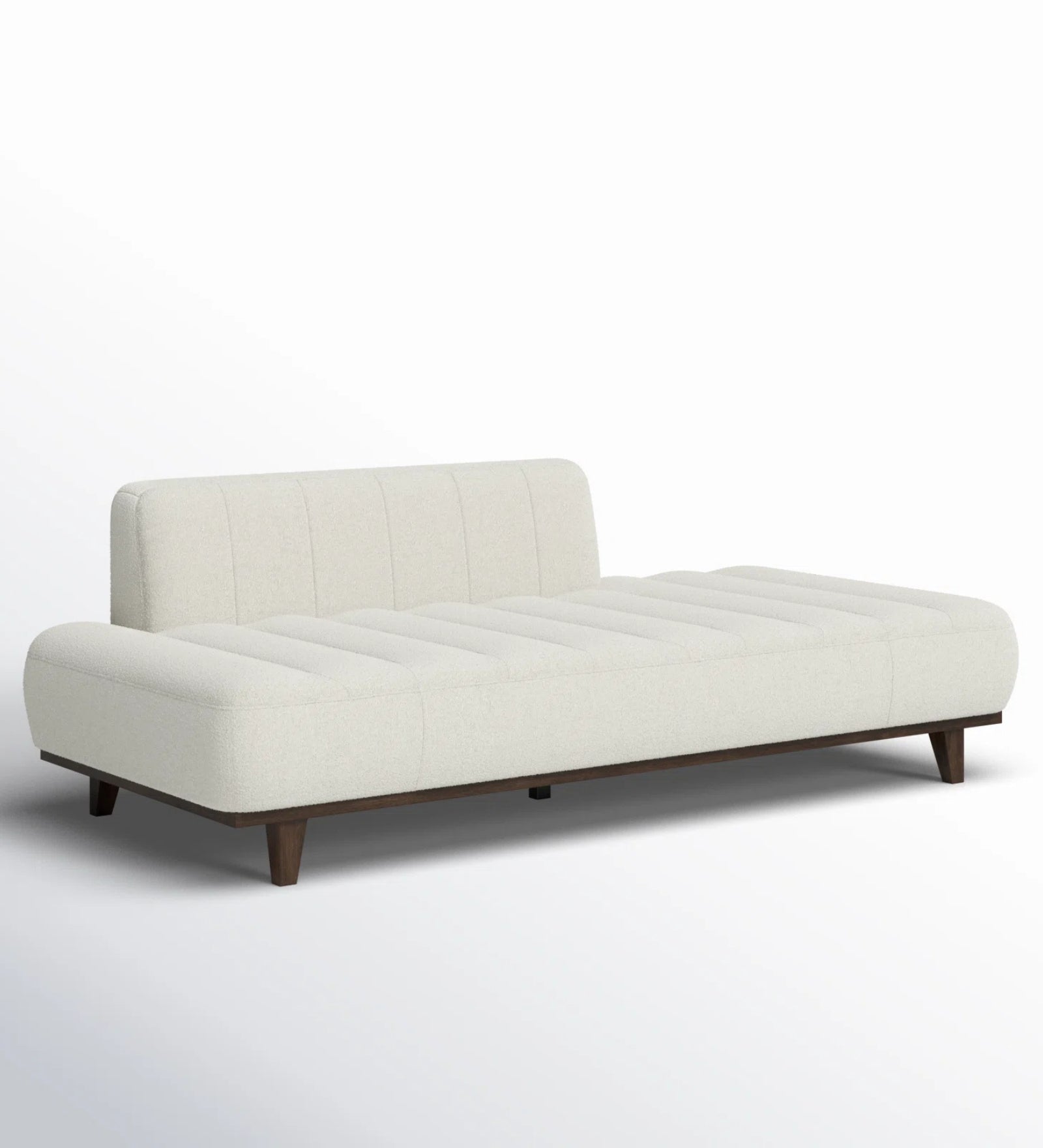 Bobby Fur Fabric Chaise Lounger in Bright White Colour