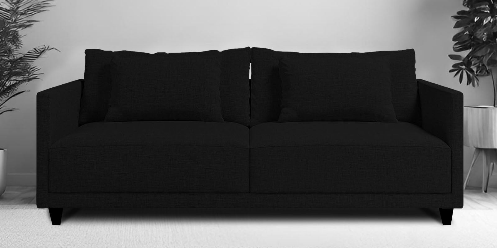 Kera Fabric 2 Seater Sofa in Zed Black Colour