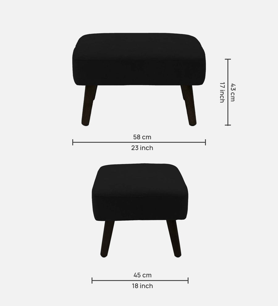 Luke Fabric Foot Stool In Zed Black Colour - Febonic Living