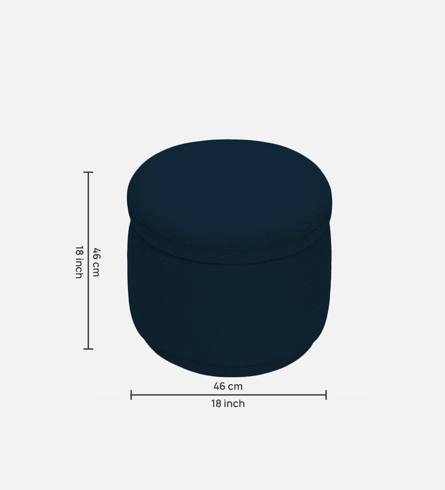 Noki Boucle Fabric Ottoman In Danim Blue Colour With Storage - Febonic Living