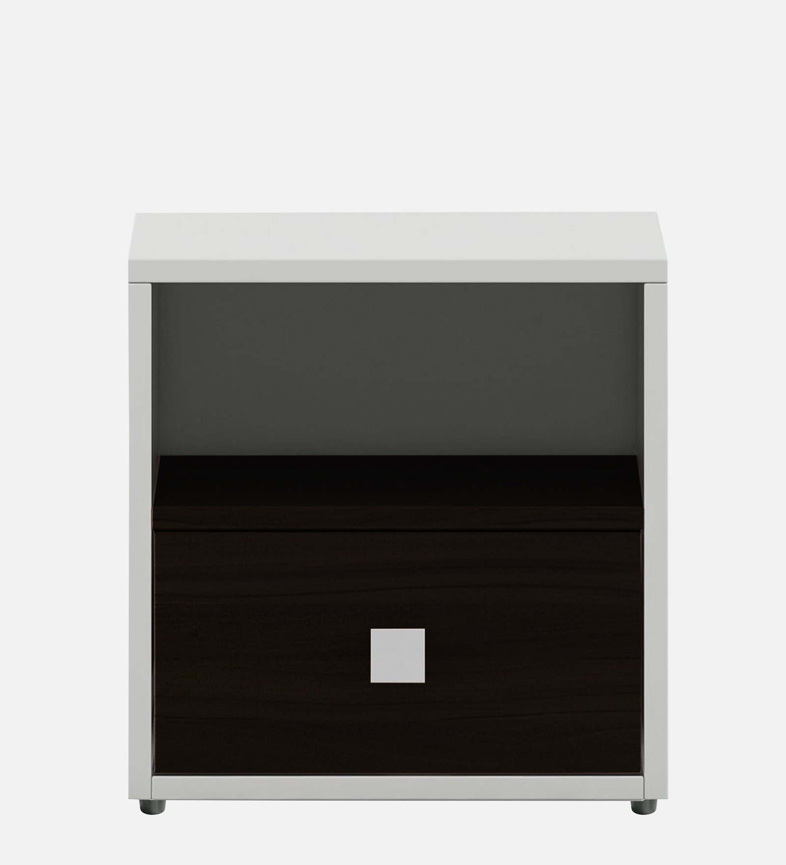 Cave Bedside Table With Drawer in Wenge & Frosty White Finish