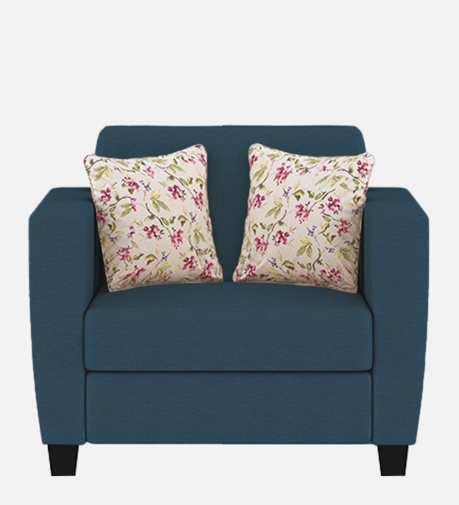 Gozi Fabric 1 Seater Sofa In Light Blue Colour