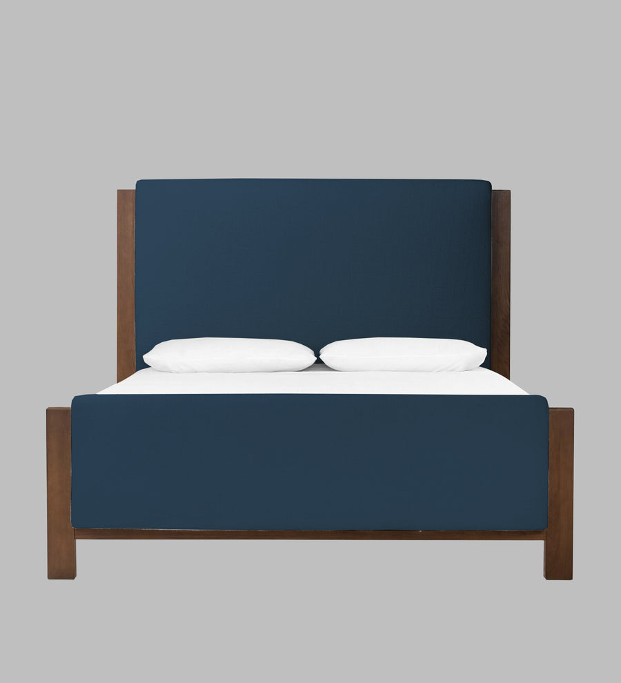 Zoro Boucle Upholstered King Size Bed In Classic Blue Colour - Febonic Living