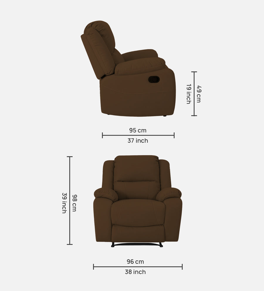 Adley Fabric 1 Seater Motorized Recliner In Chestnut Brown Colour - Febonic Living