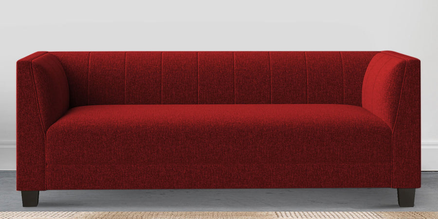 Chastin Fabric 3 Seater Sofa In Blood Maroon Colour - Febonic Living