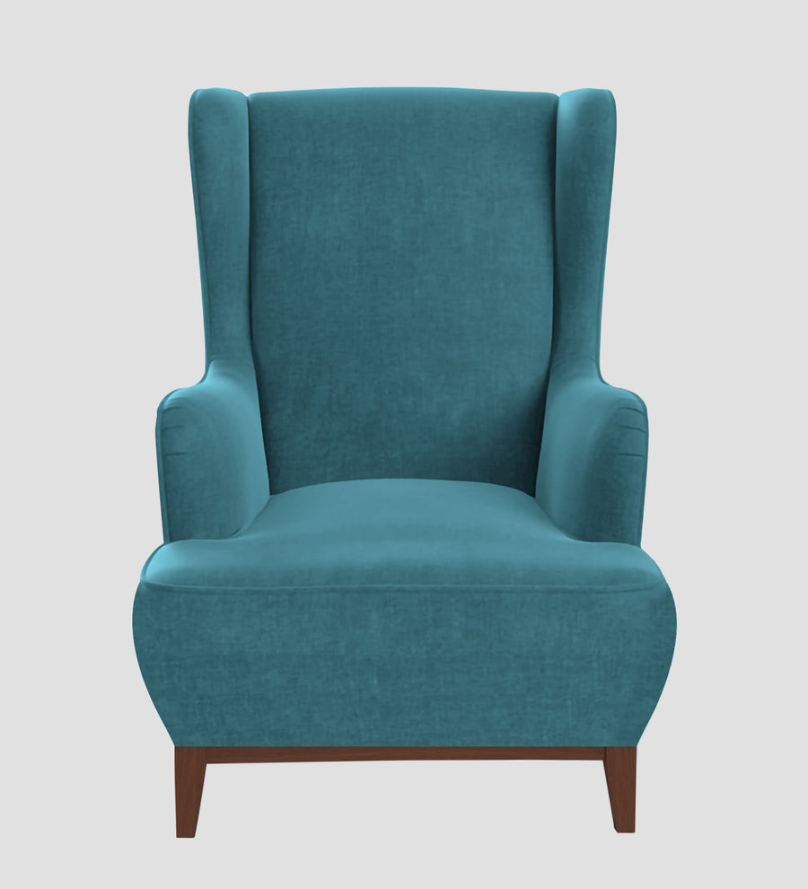 Suri Velvet Wing Chair In Aqua Blue Colour - Febonic Living