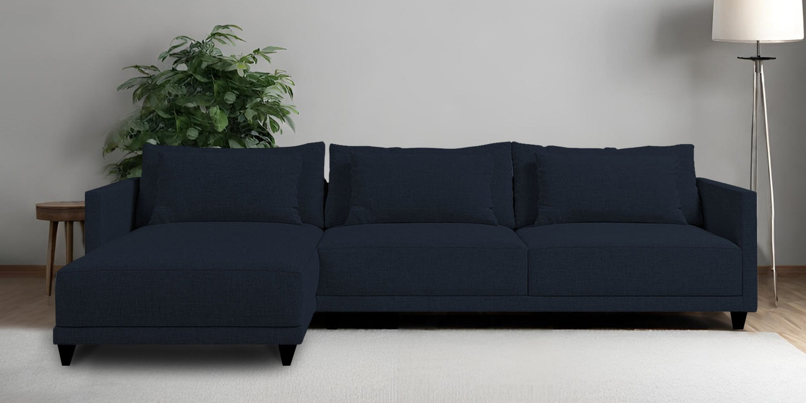 Kera Fabric RHS Sectional Sofa (3+Lounger) In Denim Blue Colour