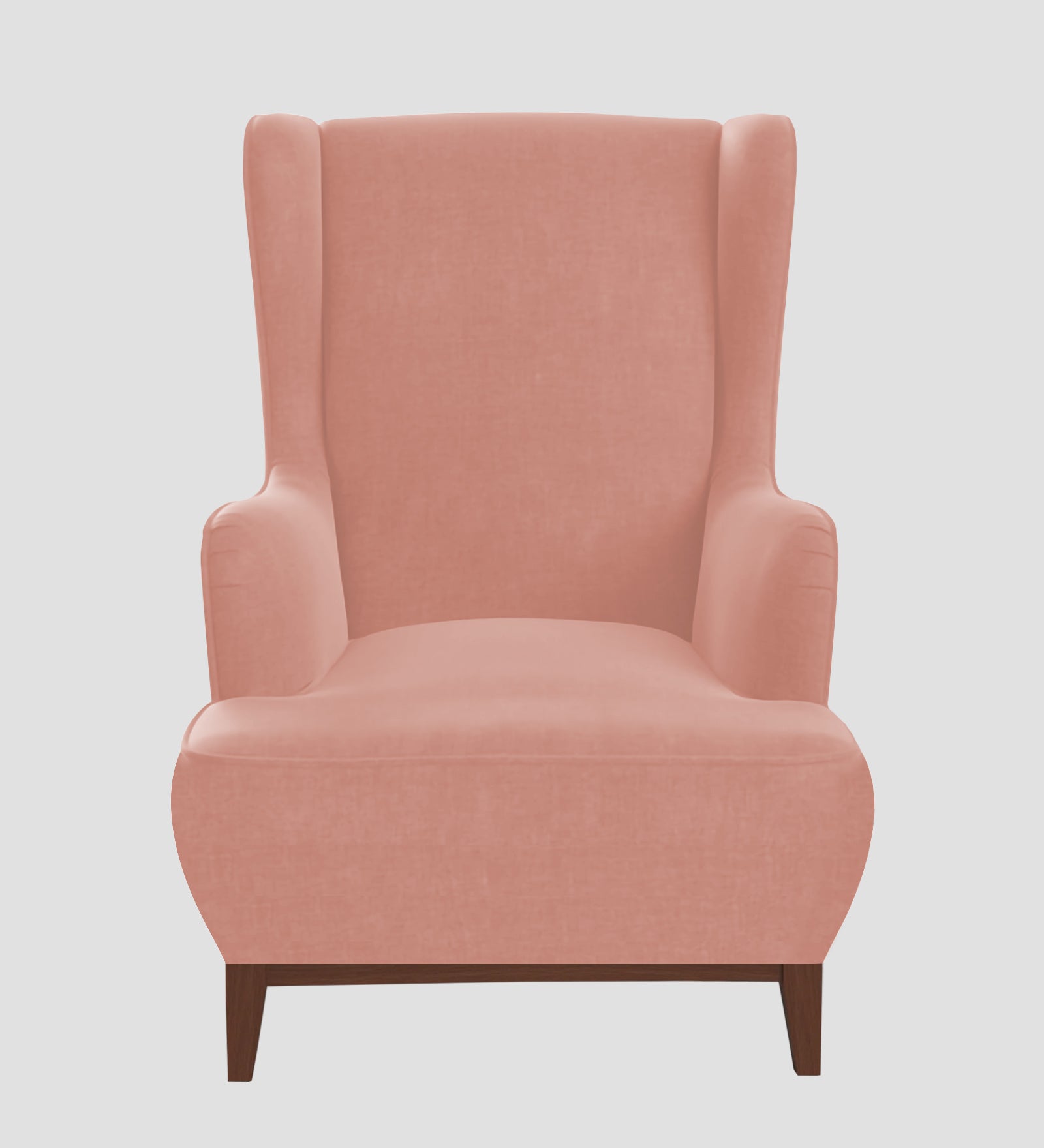 Suri Velvet 1 Seater Wing Chair in Blush Pink Colour