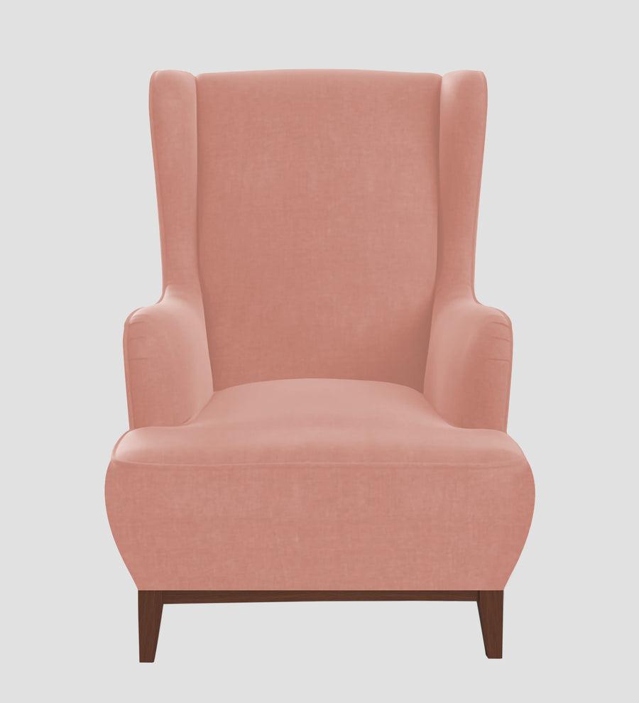 Suri Velvet Wing Chair In Blush Pink Colour - Febonic Living