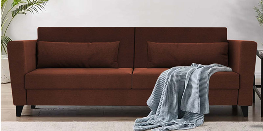 Tokyo Fabric 3 Seater Sofa In Coffee Brown Colour - Febonic Living