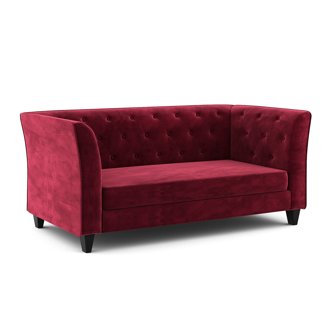 Silk Velvet 3 Seater Sofa In Dark Maroon Colour