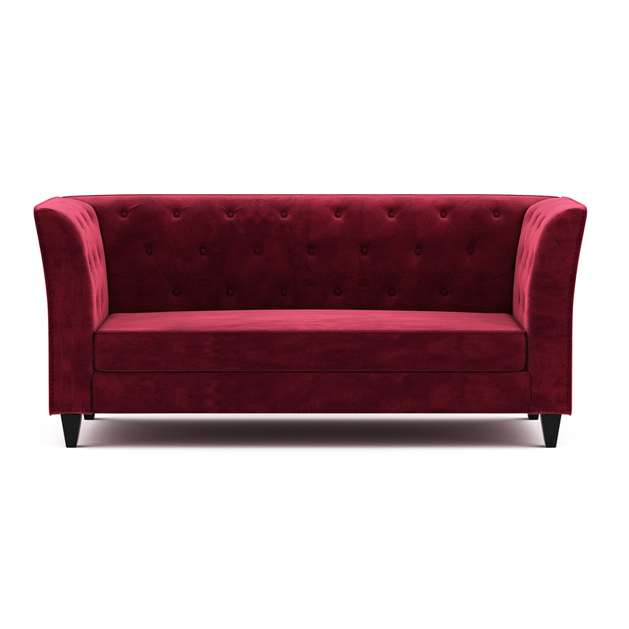 Silk Velvet 3 Seater Sofa In Dark Maroon Colour - Febonic Living