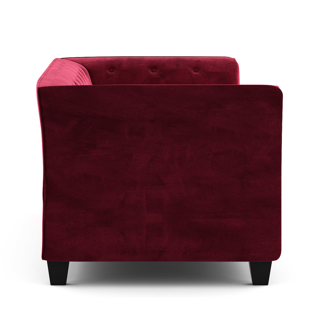 Silk Velvet 3 Seater Sofa In Dark Maroon Colour