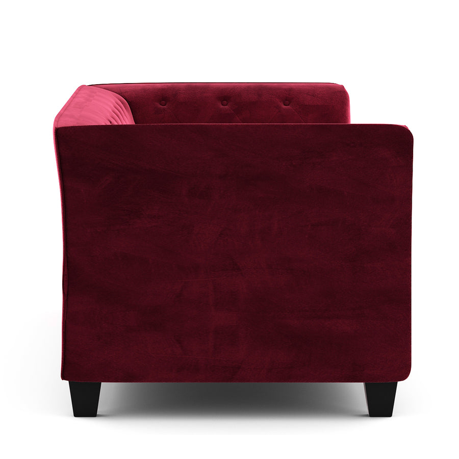 Silk Velvet 3 Seater Sofa In Dark Maroon Colour - Febonic Living