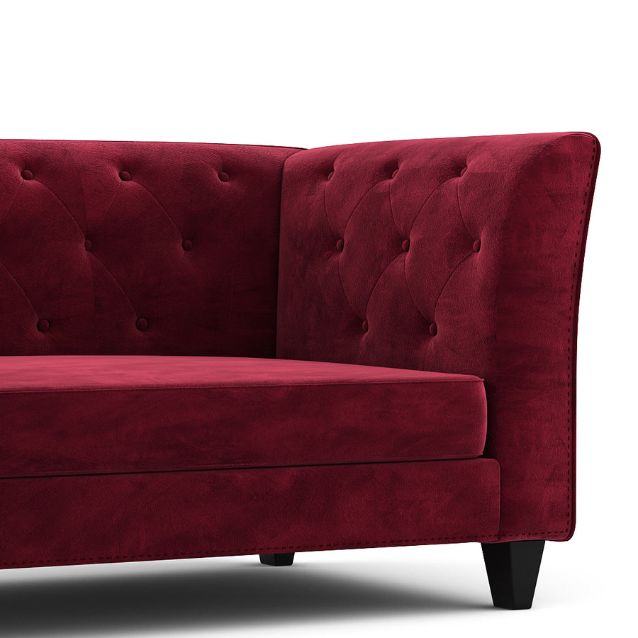 Silk Velvet 3 Seater Sofa In Dark Maroon Colour - Febonic Living