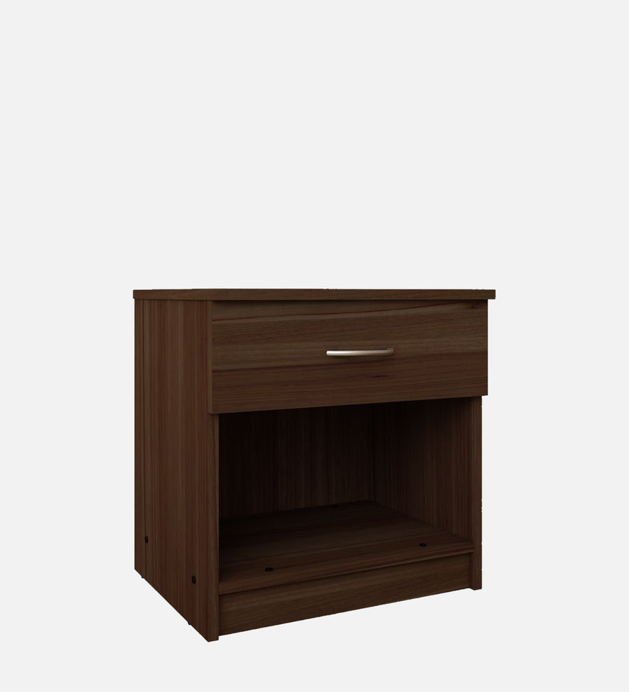 Zeebo Bedside Table With Drawer in Dark Walnut Finish - Febonic Living