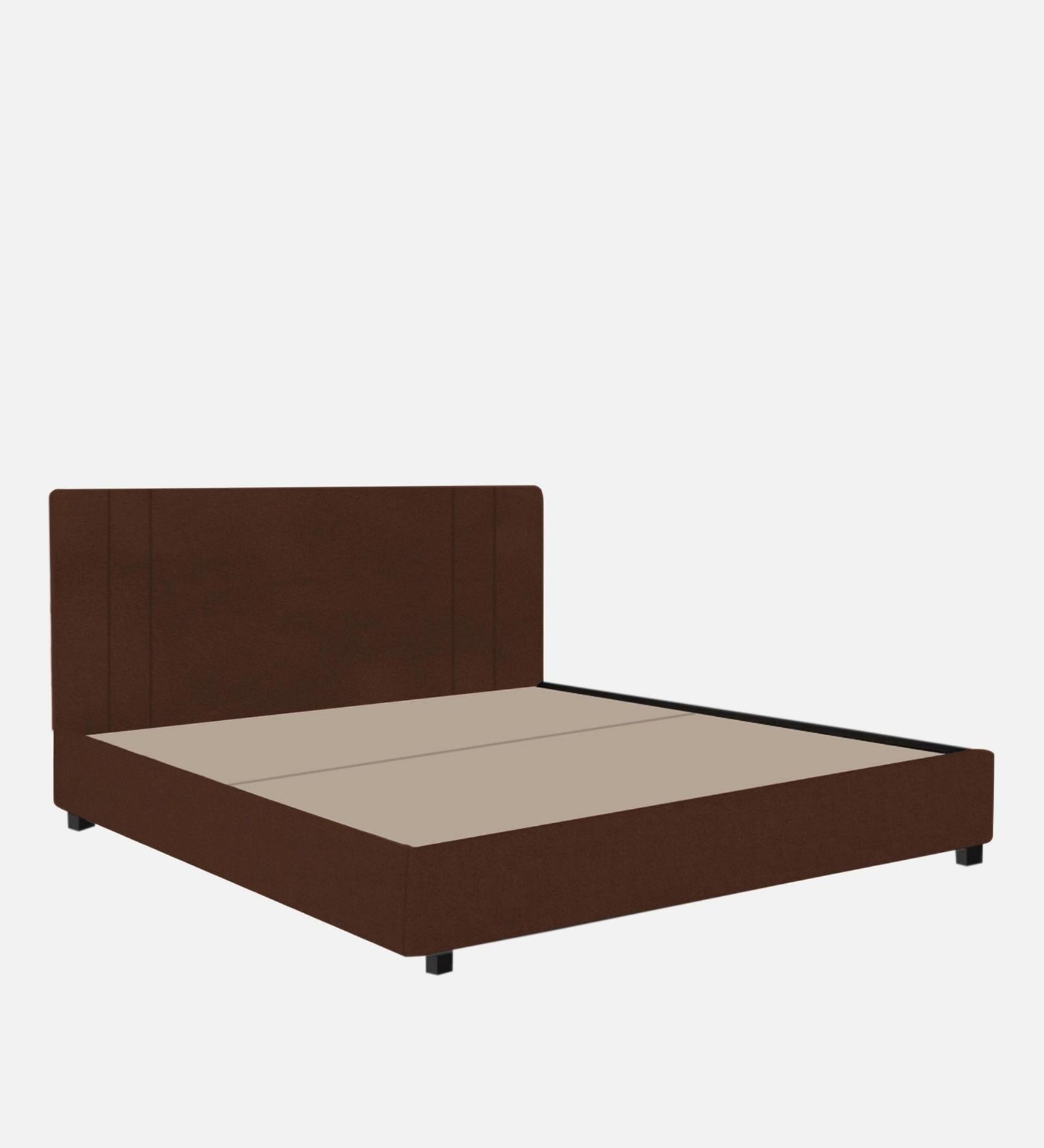 Asyra Fabric King Size Bed in Chocolate Brown Colour With Storage