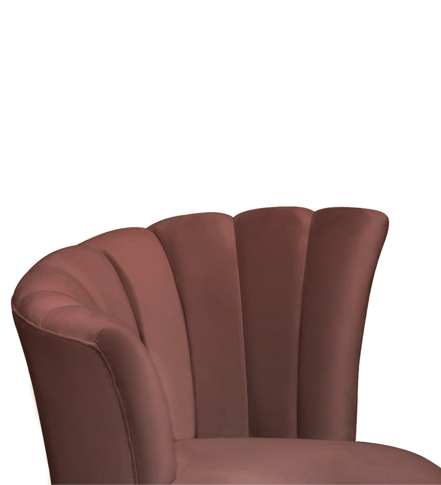 Davo Velvet Slipper Chair In Mocha Brown Colour - Febonic Living